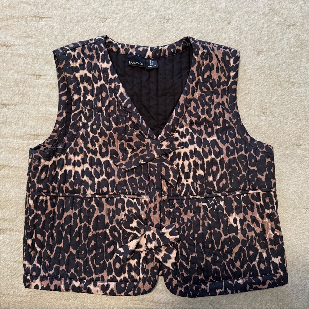Leopard quilted vest